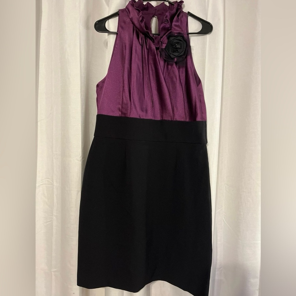 Jessica Howard Women’s Black and Purple Halter Style Dress Size 14 NWOT